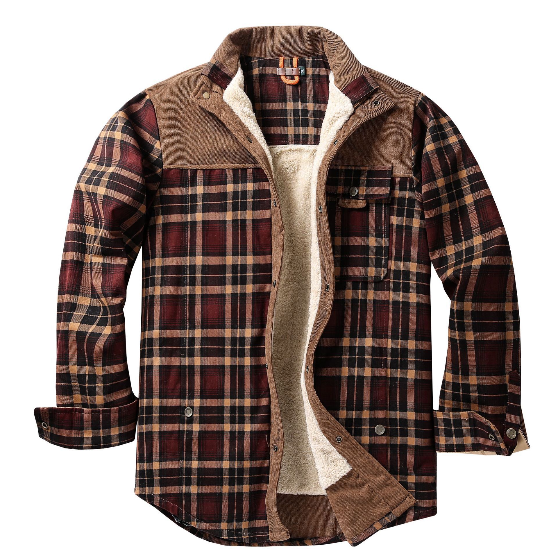 European-size Plaid Shirt Mens Outerwear
