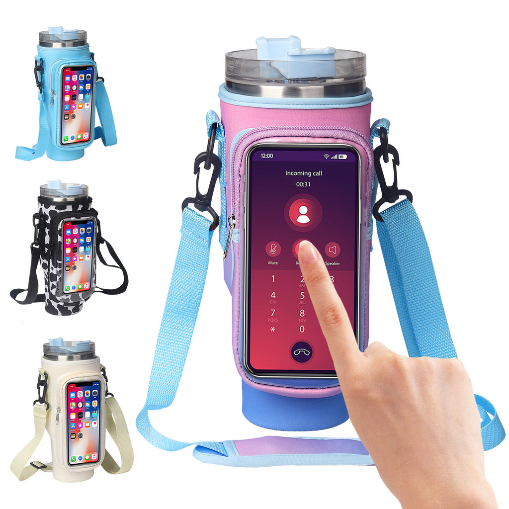 40oz Tumbler Carrier | Touchscreen Window Neoprene Sleeve📱🥤