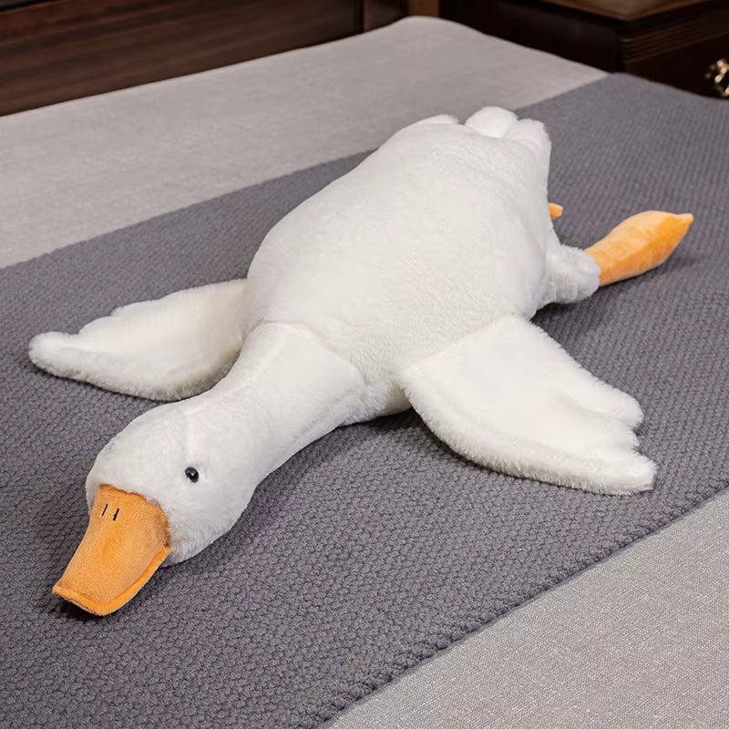 160Cm Cheap Huge Cute Goose Plush Toys Big White Duck Doll Soft Stuffed Animal Sleeping Pillow Cushion Christmas Gifts for Kids
