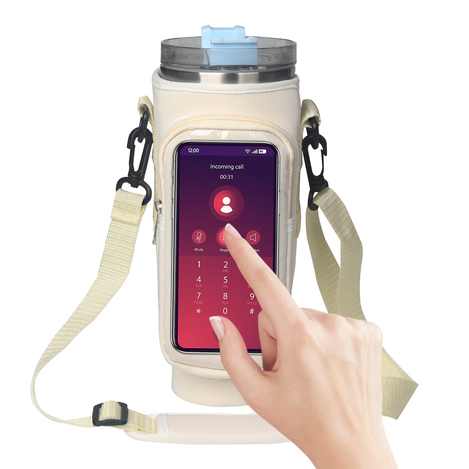 40oz Tumbler Carrier | Touchscreen Window Neoprene Sleeve📱🥤
