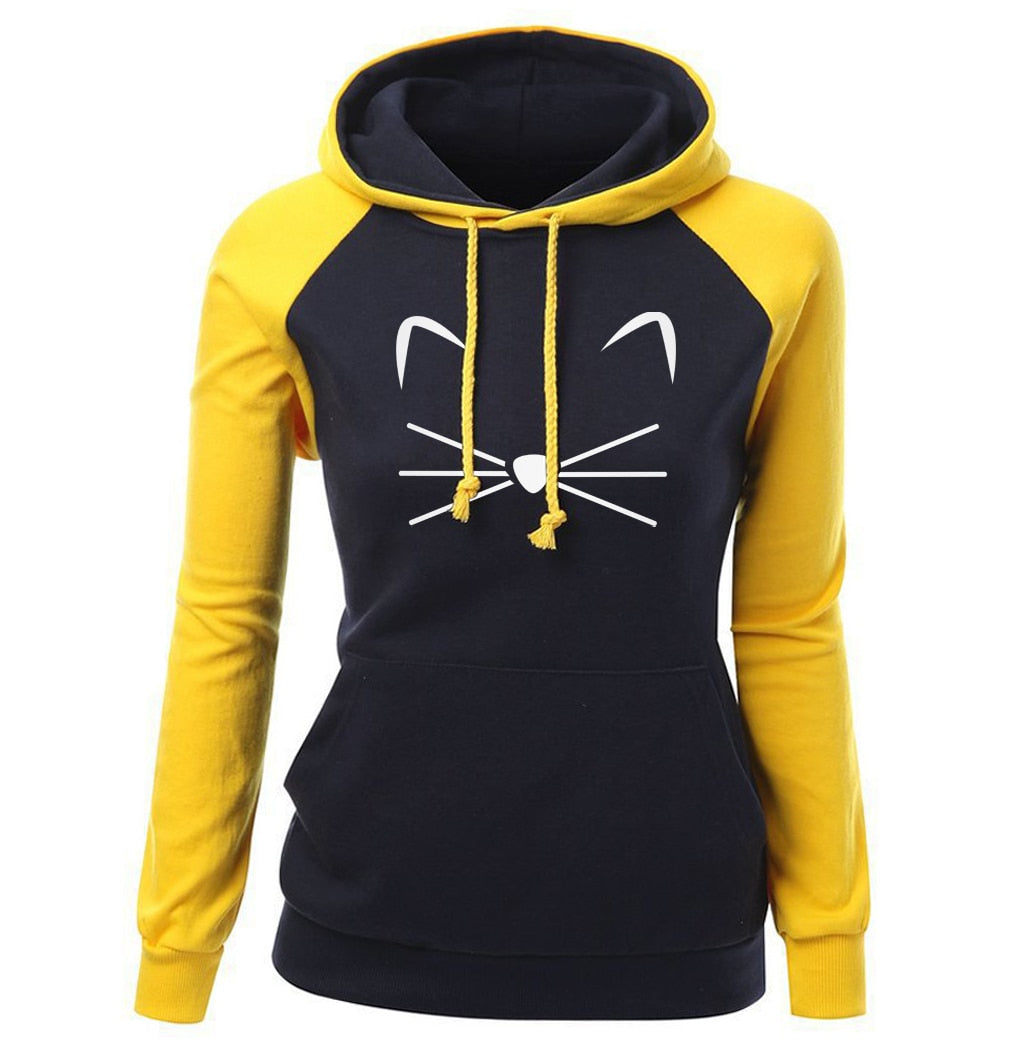 🐱 Cute Cat Hoodie for Women | Cat Face Sweatshirt