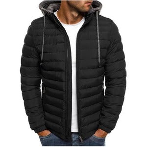 Men’s Hooded Puffer Jacket | Lightweight Zip Up Padded Coat