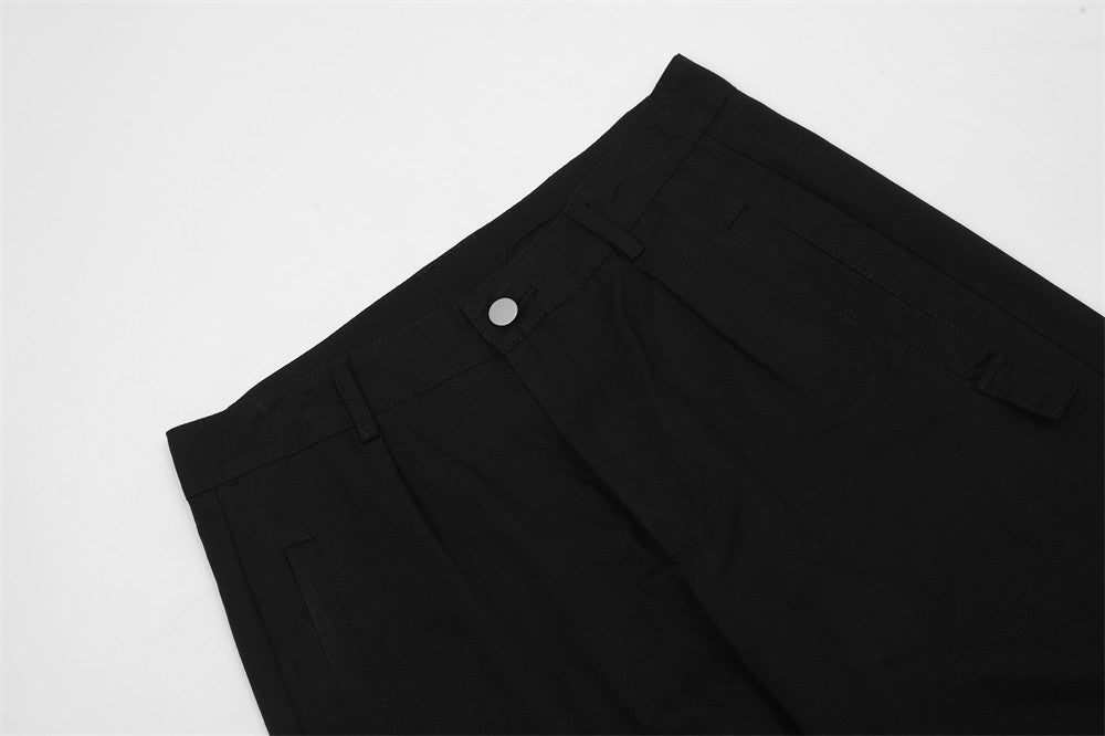 Solid Color Workwear Men's Baggy Straight Trousers