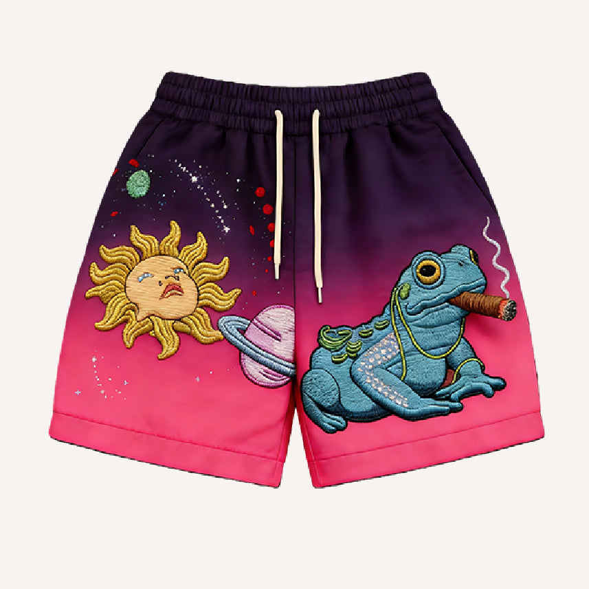 Mens Retro Printed Casual Shorts | Loose Summer Streetwear