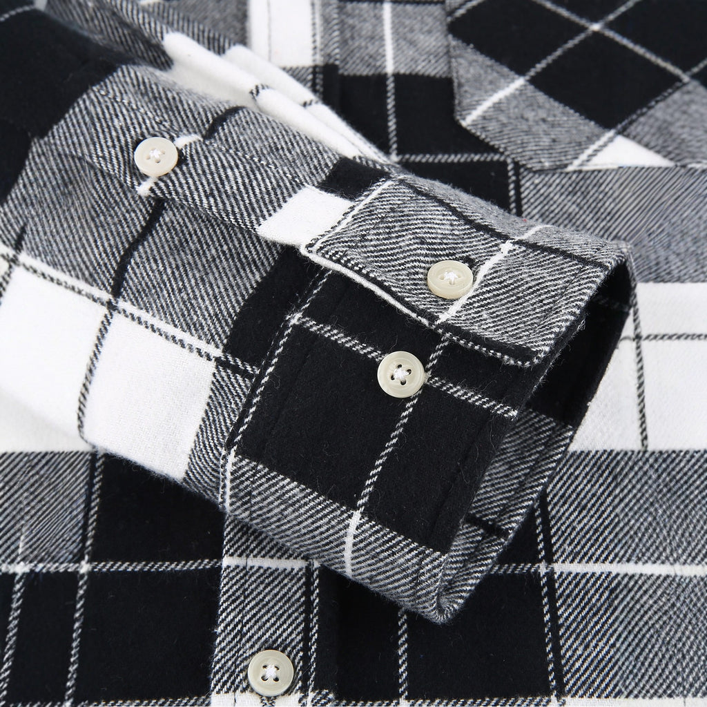 Men's Plaid Shirt Casual Hooded Jacket With Two Pockets