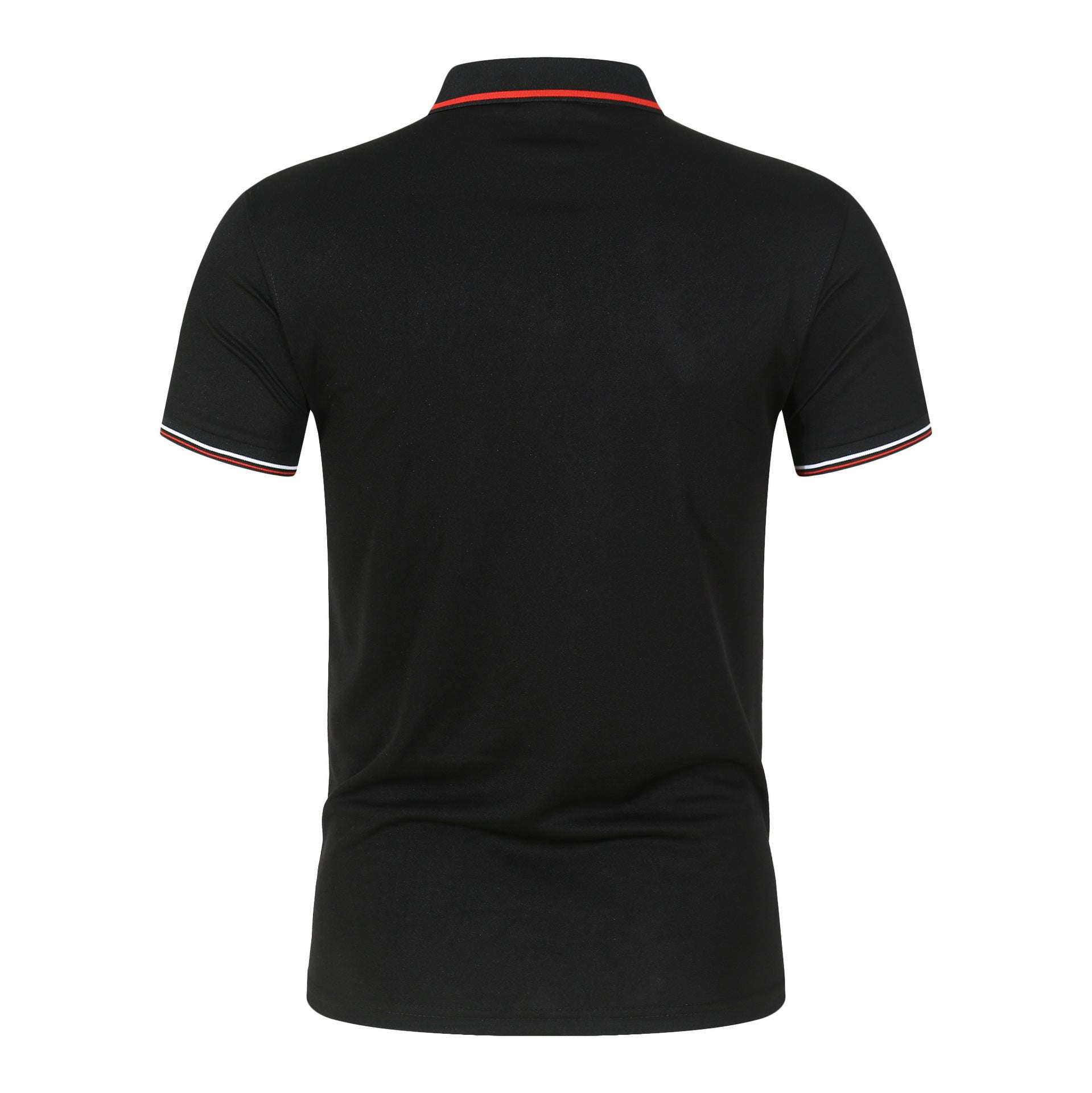 Mens Solid Colour Polo Shirt | Stand Collar Short Sleeve