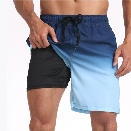 Mens Double-layer Beach Shorts