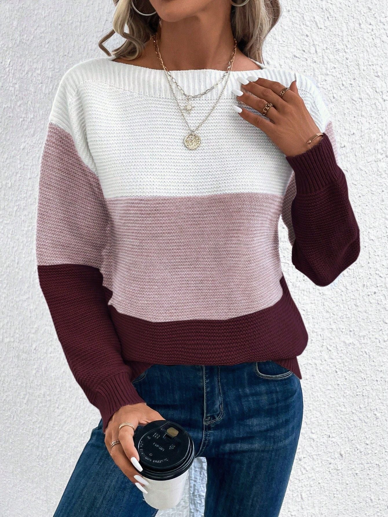 Pullover Knitted Sweater Fashion Round Neck