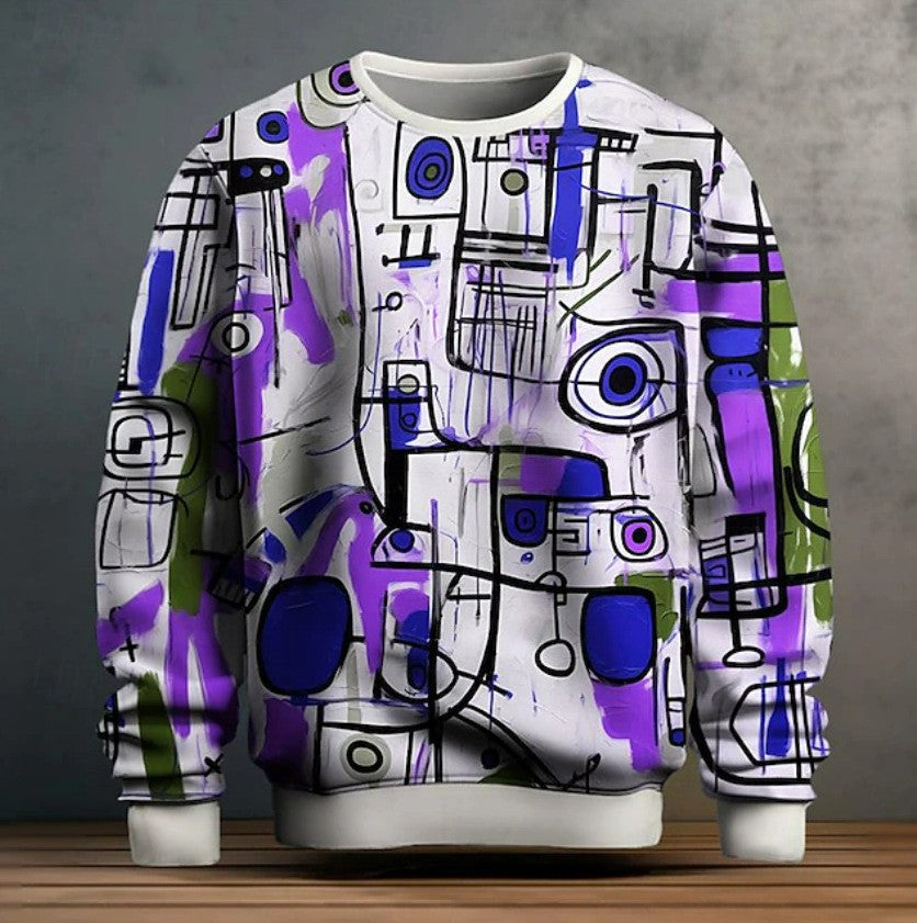 🎨 Men’s Graffiti Art Pullover Hoodie