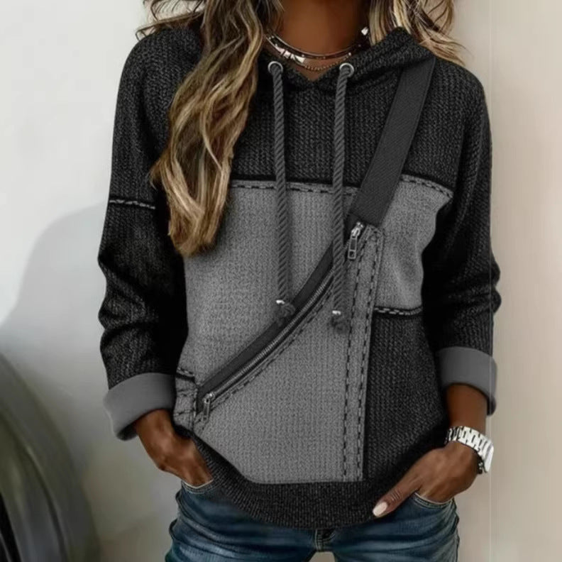Women’s 3D Zip Detail Hoodie | Casual Long Sleeve XS–6XL