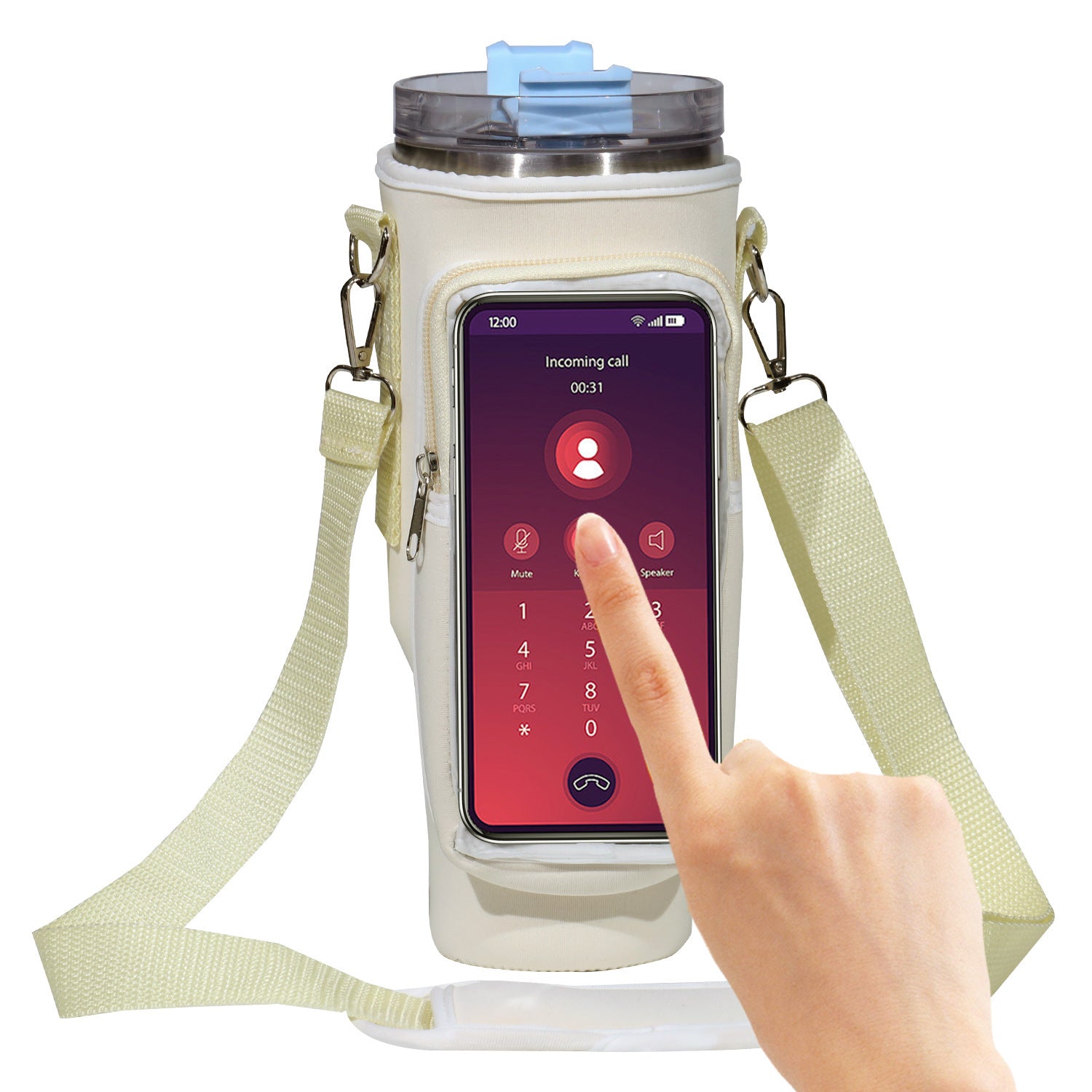 40oz Tumbler Carrier | Touchscreen Window Neoprene Sleeve📱🥤