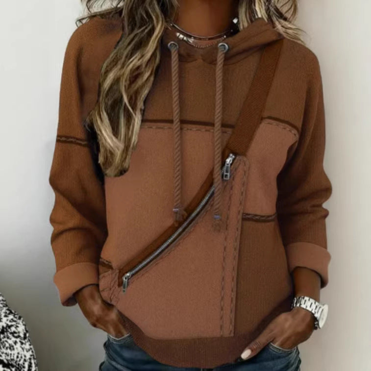 Women’s 3D Zip Detail Hoodie | Casual Long Sleeve XS–6XL