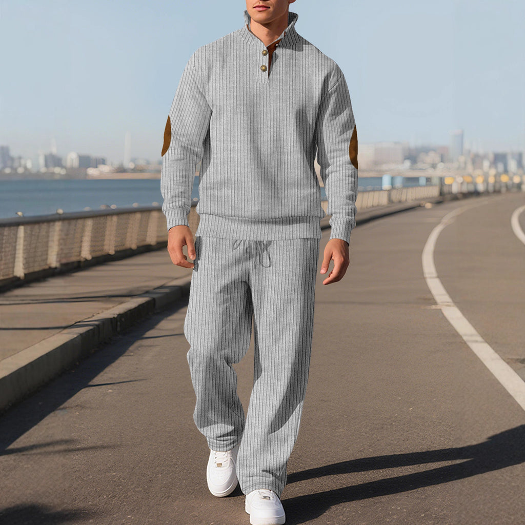 Mens Casual Trousers And Stand-collar Versatile Jacket Set