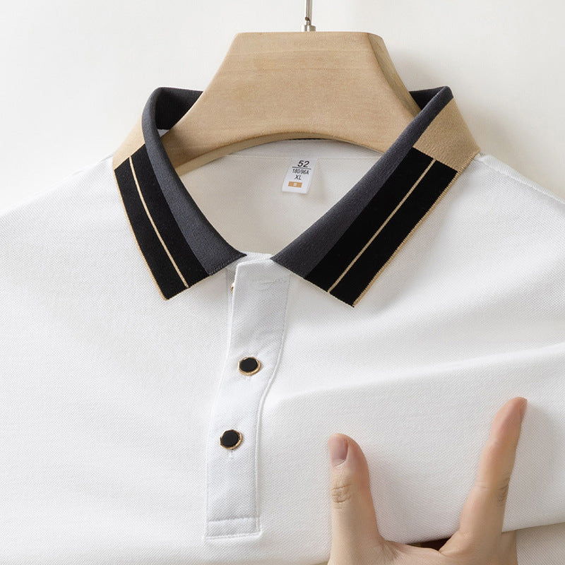 Short Sleeve Shirt With Lapel Collar Loose Fit Shirt For Men