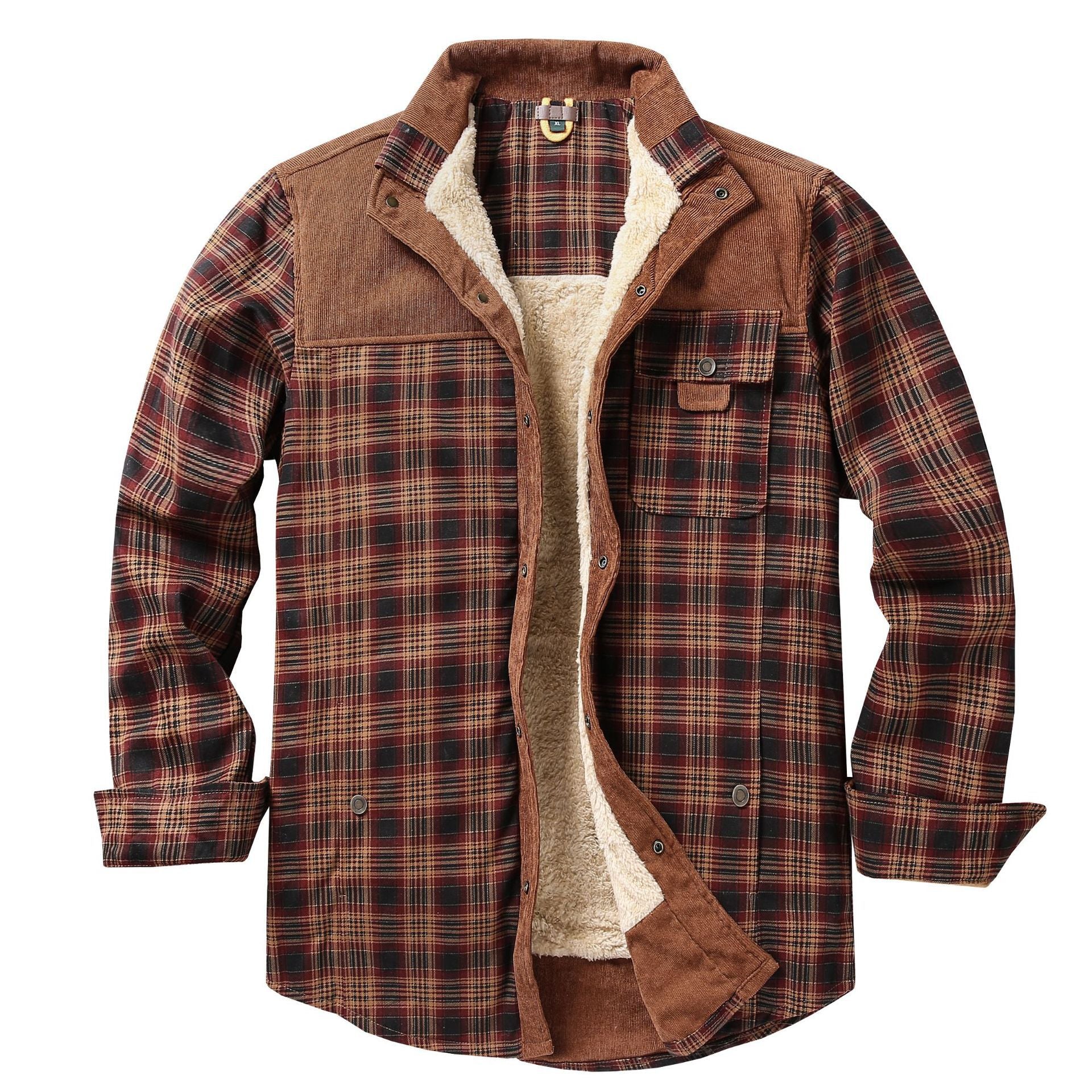 European-size Plaid Shirt Mens Outerwear