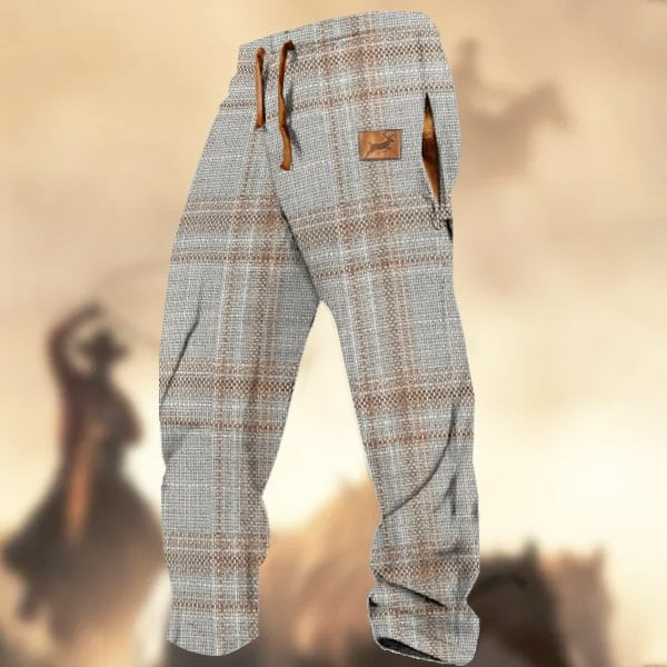 Technology Printing Trousers Elastic Closed Rope Straight-leg Trousers