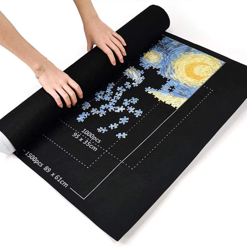 1500~3000Pcs Puzzle Mat Roll up Non Woven Fabric Children Puzzle Toy Accessories Brainstorming Game Parent-Child Interaction TMZ