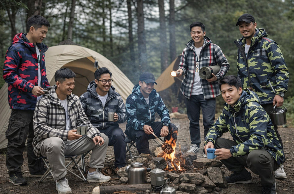 Men’s Camo Hooded Jacket – Lightweight Zip-Up Windbreaker (Spring/Autumn)