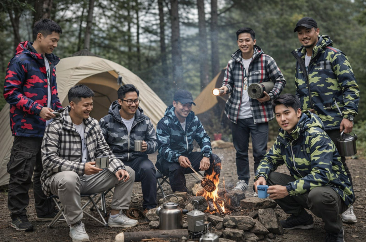 Men’s Camo Hooded Jacket – Lightweight Zip-Up Windbreaker (Spring/Autumn)