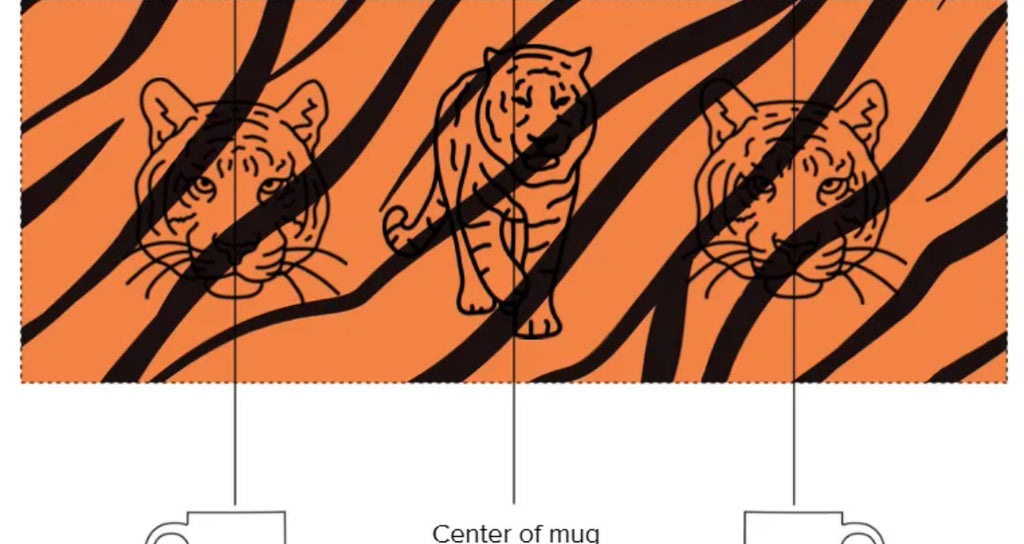Wild Tiger Print Coffee Mug (Orange Inside)