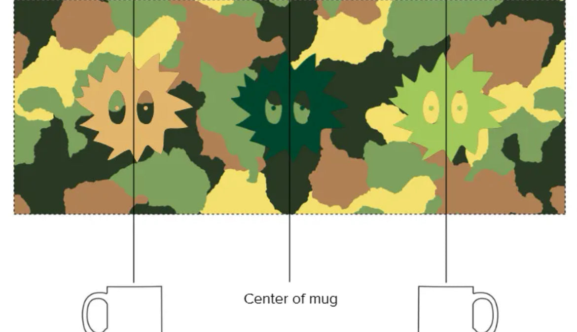 Woodland Camo Mug (Black Rim & Handle)