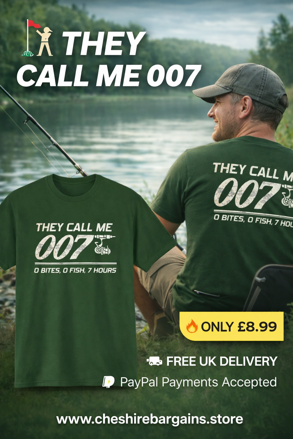 Fishing T-Shirt 007 Angler Joke Tee | Fishing Gift Shirt
