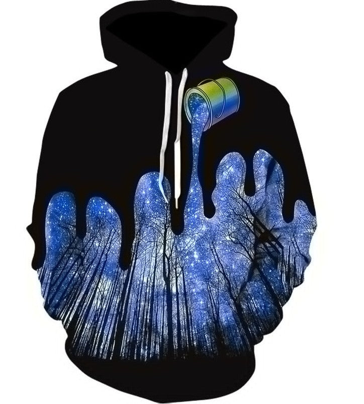 🌌 3D Digital Print Hoodie – Unisex Galaxy Pullover