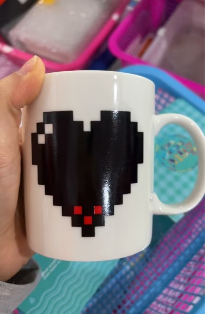 Retro Gamer Heart Heat-Reactive Mug