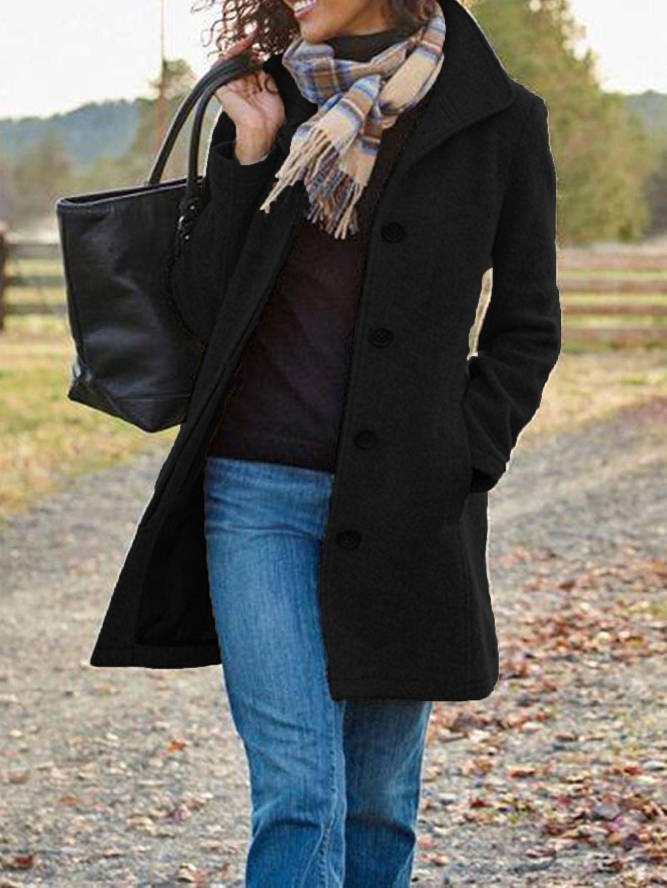 Slim Mid-length Jacket Women's Clothing