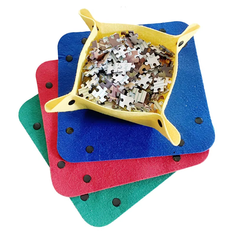 1500~3000Pcs Puzzle Mat Roll up Non Woven Fabric Children Puzzle Toy Accessories Brainstorming Game Parent-Child Interaction TMZ
