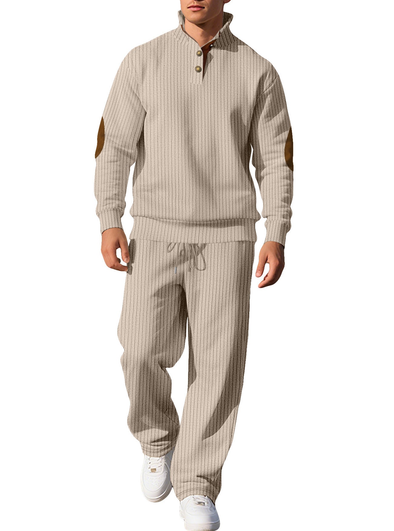Mens Casual Trousers And Stand-collar Versatile Jacket Set