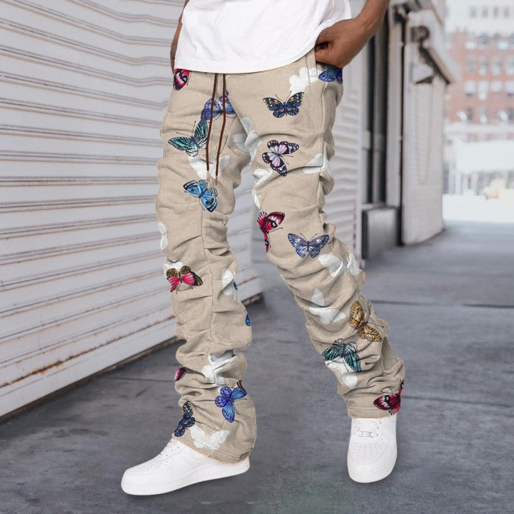 Men's Fashion Casual Baggy Straight Trousers