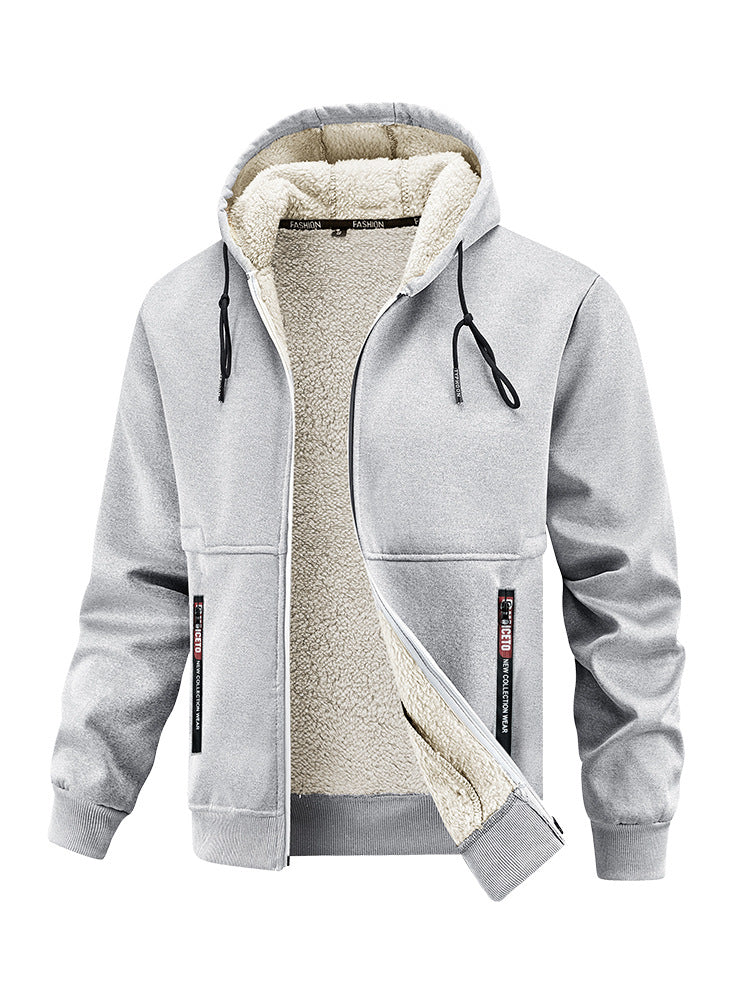 Mens Thickened Winter Lambswool Jacket | Warm Outdoor Coat