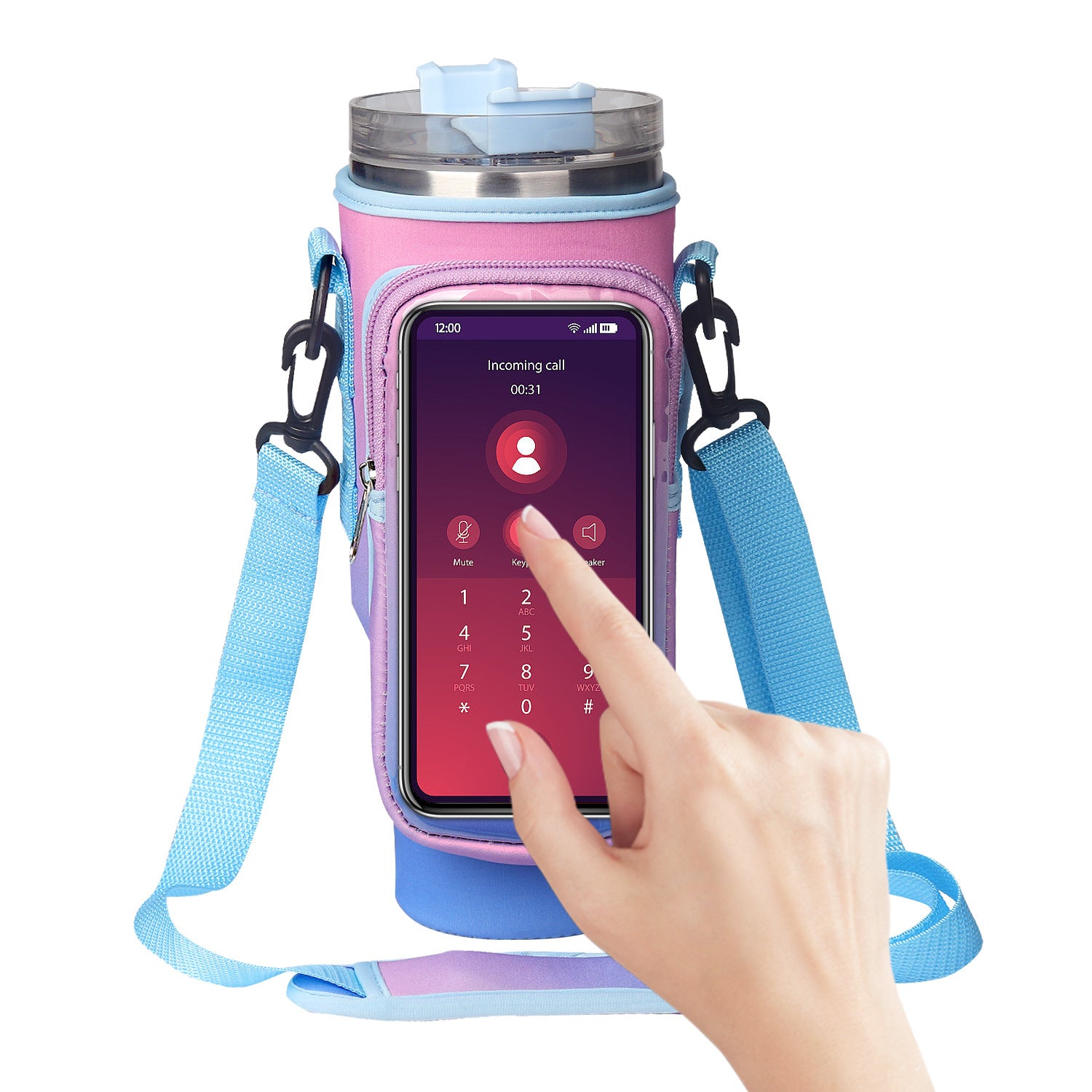 40oz Tumbler Carrier | Touchscreen Window Neoprene Sleeve📱🥤