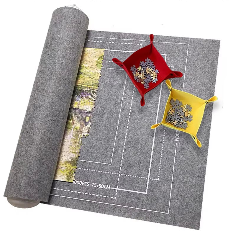 1500~3000Pcs Puzzle Mat Roll up Non Woven Fabric Children Puzzle Toy Accessories Brainstorming Game Parent-Child Interaction TMZ