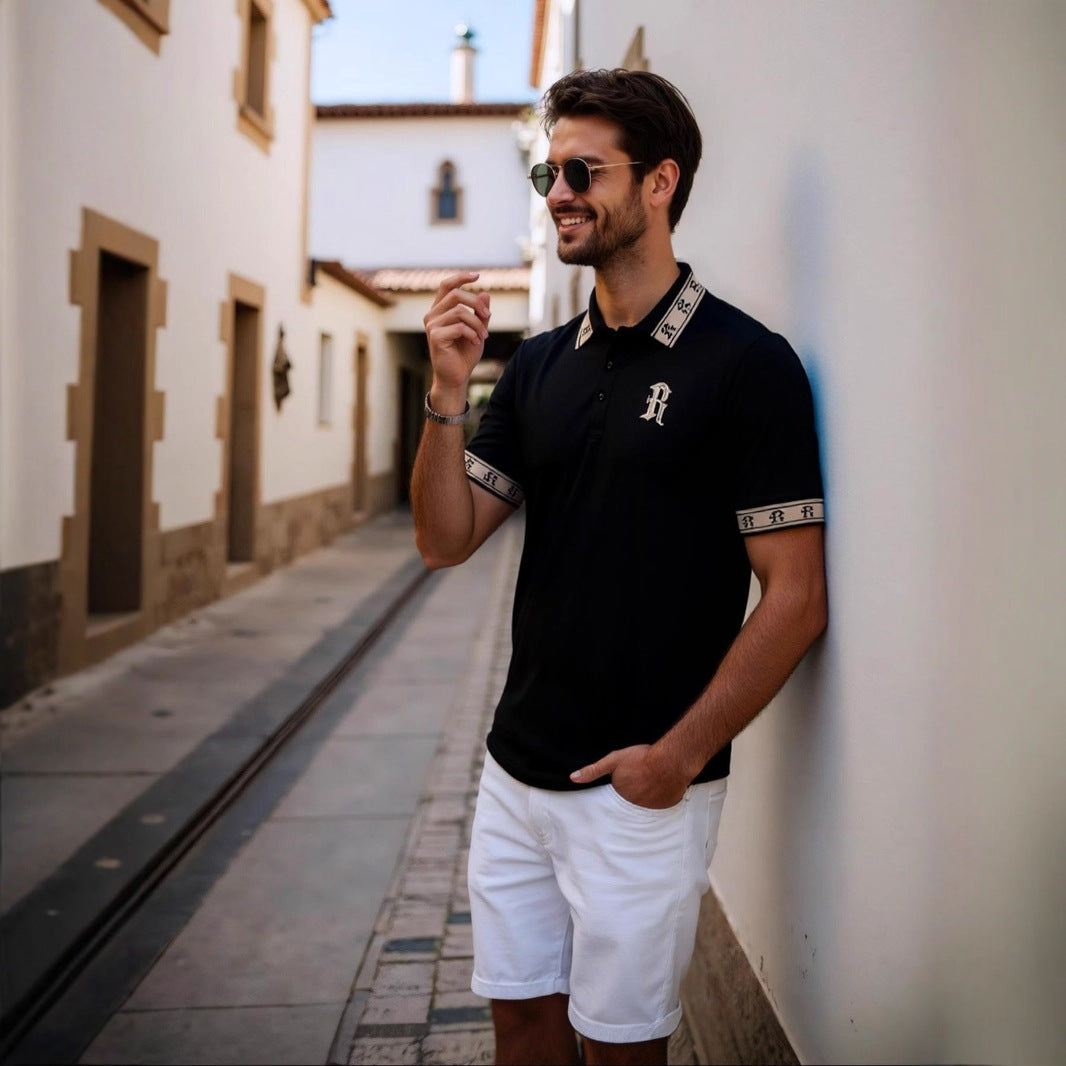 👕 Men’s Embroidered Casual Polo Shirt