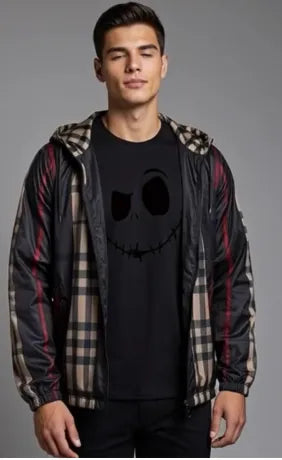 Men's Camo Jacket & Black Graphic T-Shirt 2-Piece Outfit Set