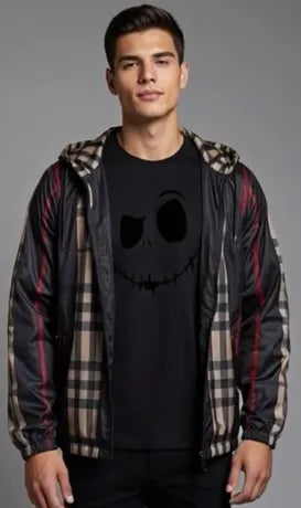 Men's Camo Jacket & Black Graphic T-Shirt 2-Piece Outfit Set