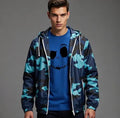 Men's Camo Jacket & Blue Graphic T-Shirt 2-Piece Outfit Set