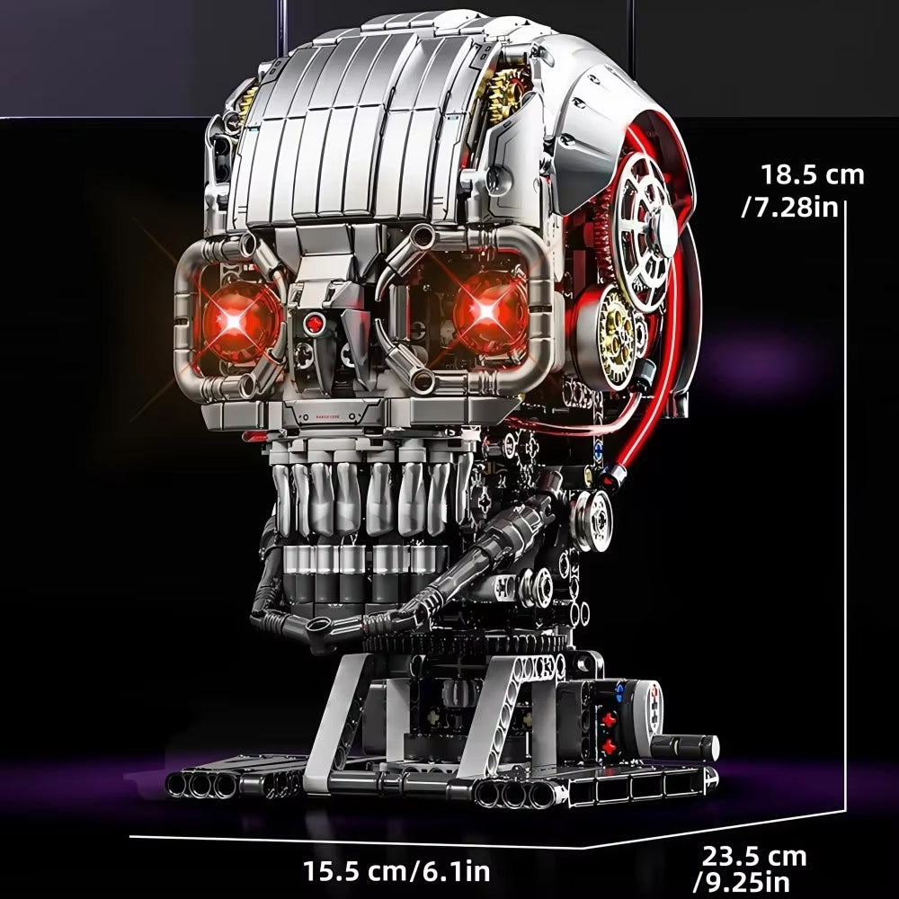 1099+Pcs Mechanical Skull Building Blocks Set Robotic Skull Model with Power Motor DIY Kit Adult Kids Christmas Birthday Gifts