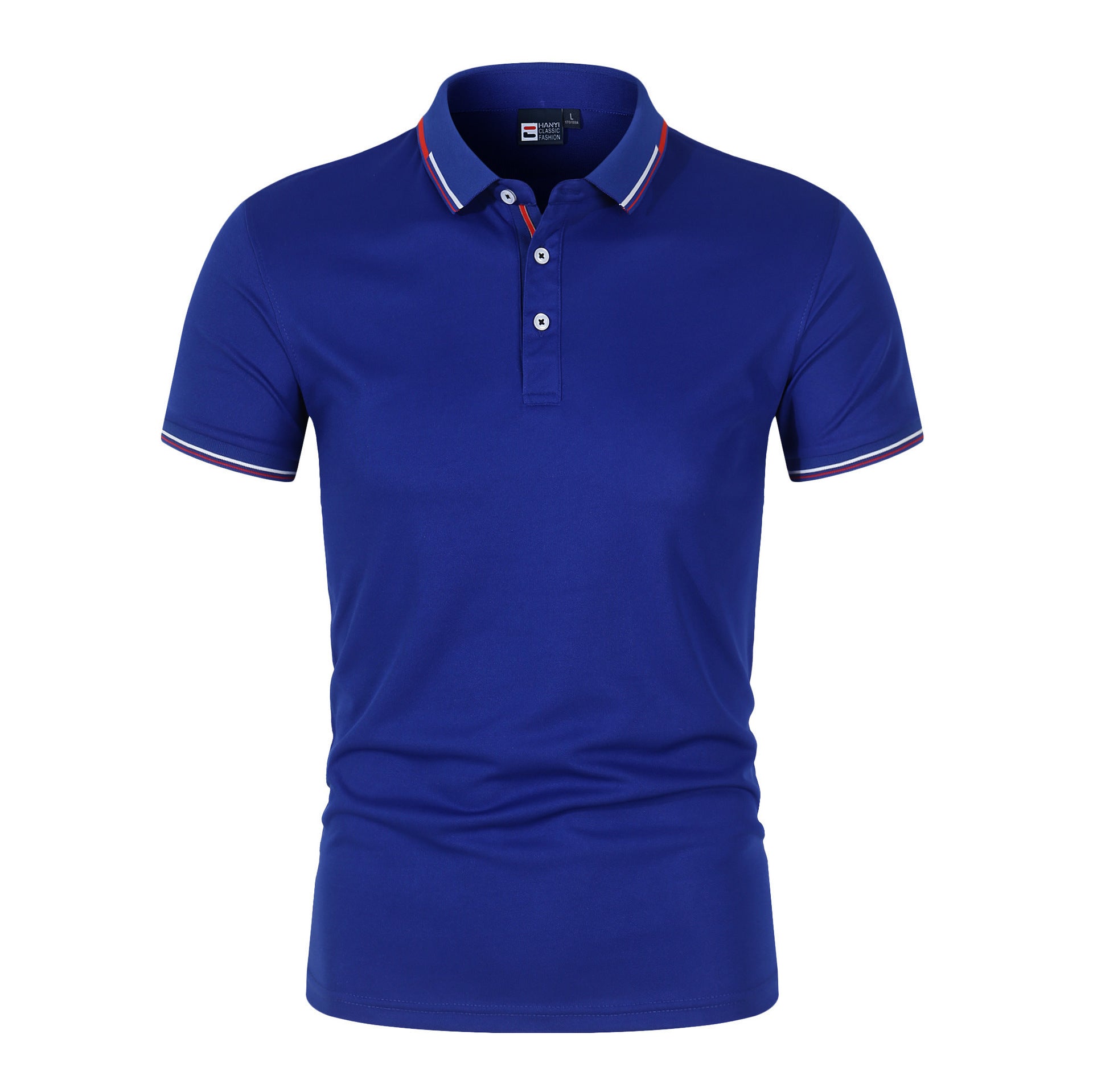 Mens Solid Colour Polo Shirt | Stand Collar Short Sleeve