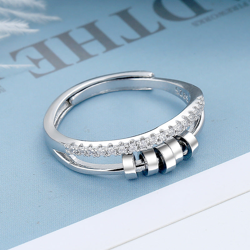 Five-ring Zircon Rotatable Ring Hipster