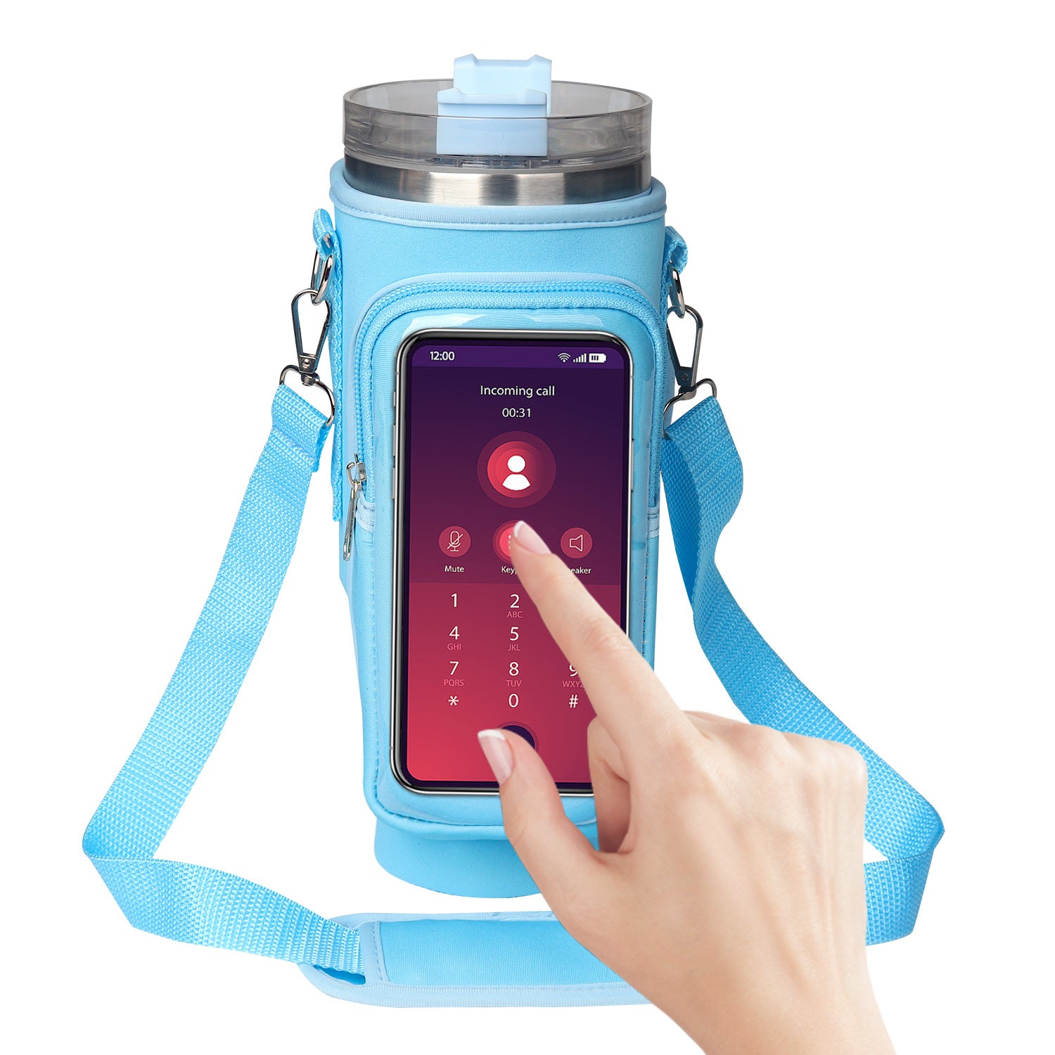40oz Tumbler Carrier | Touchscreen Window Neoprene Sleeve📱🥤