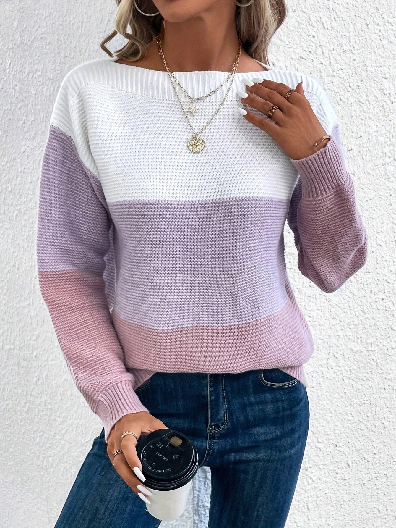 Pullover Knitted Sweater Fashion Round Neck