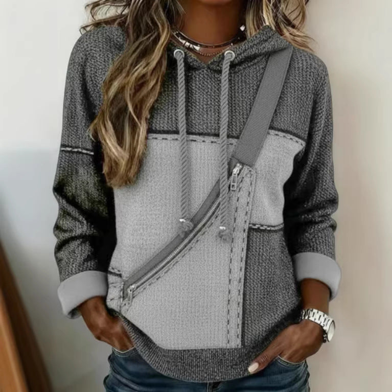 Women’s 3D Zip Detail Hoodie | Casual Long Sleeve XS–6XL