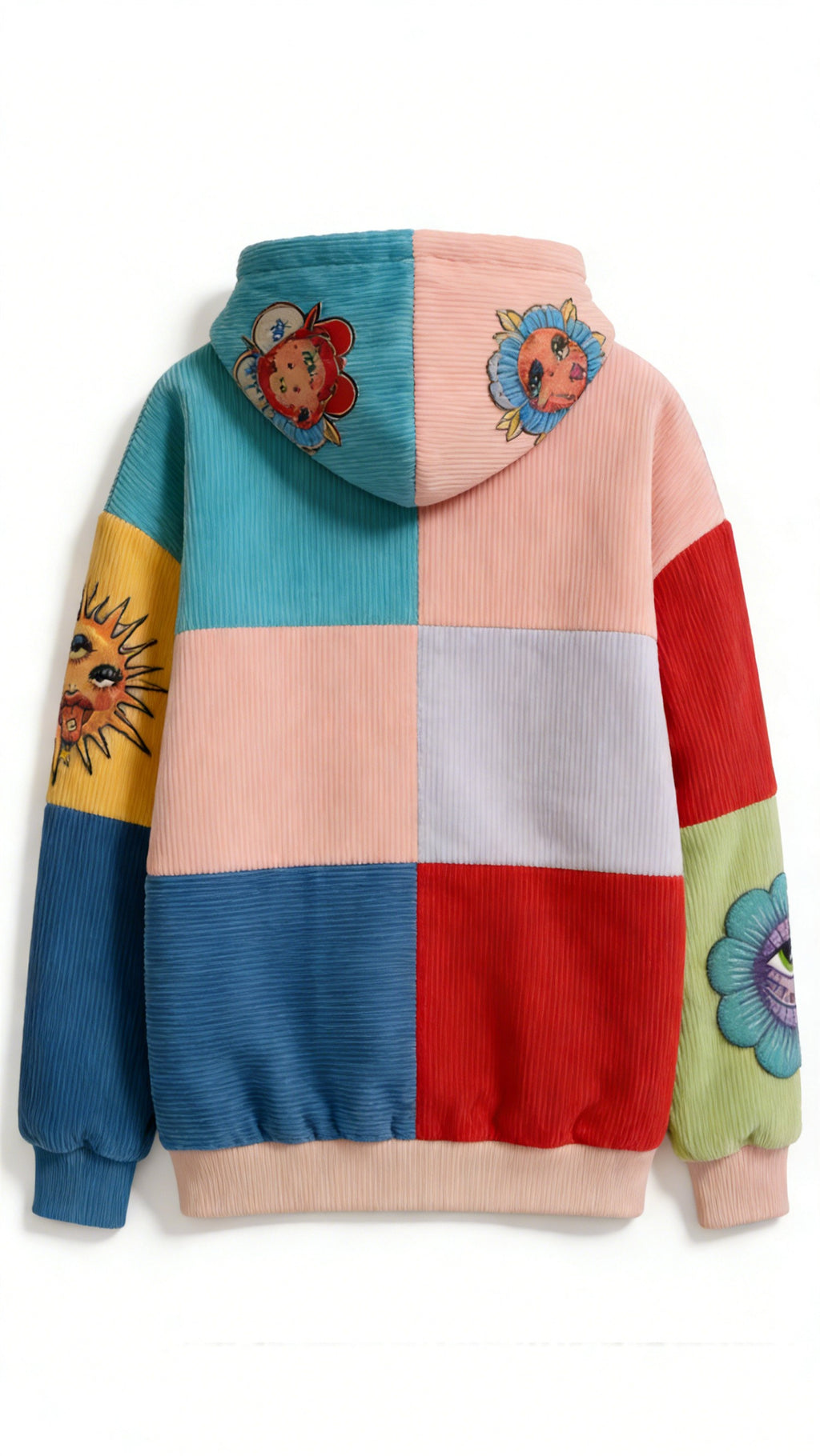 Fashion Printed Casual Hoodie | Colour Block Graphic Sweater