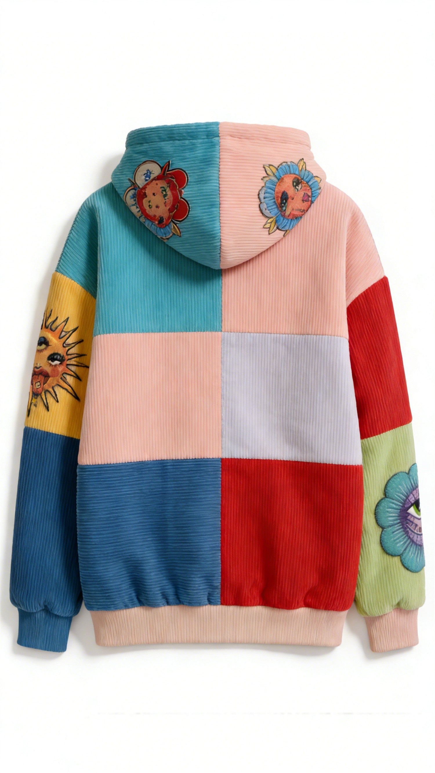 Fashion Printed Casual Hoodie | Colour Block Graphic Sweater