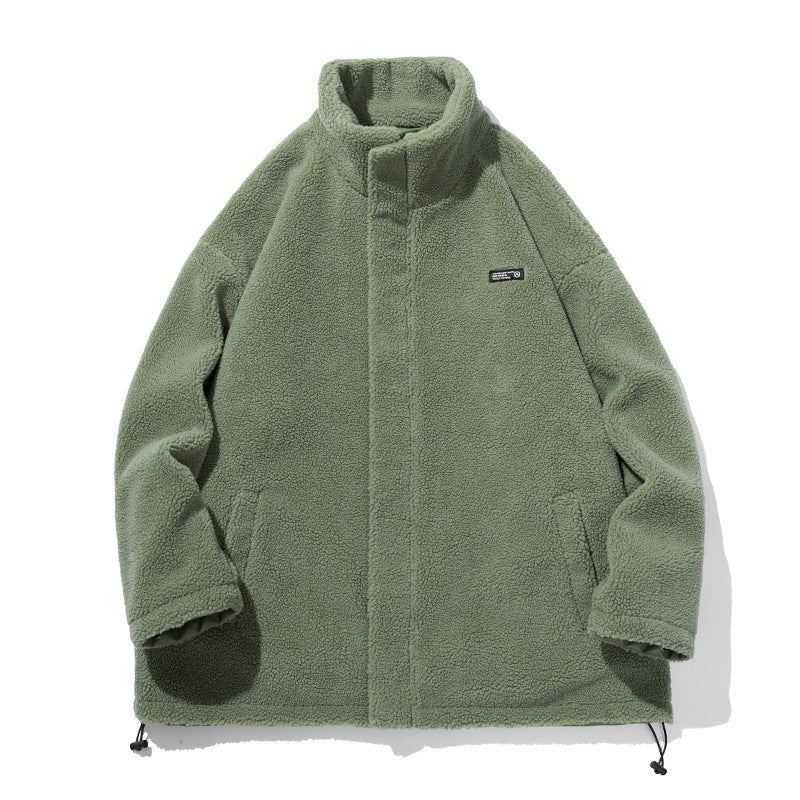 Men’s Reversible Fleece Jacket | Warm Zip Up Coat with Stand Collar