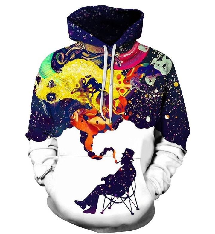 🌌 3D Digital Print Hoodie – Unisex Galaxy Pullover