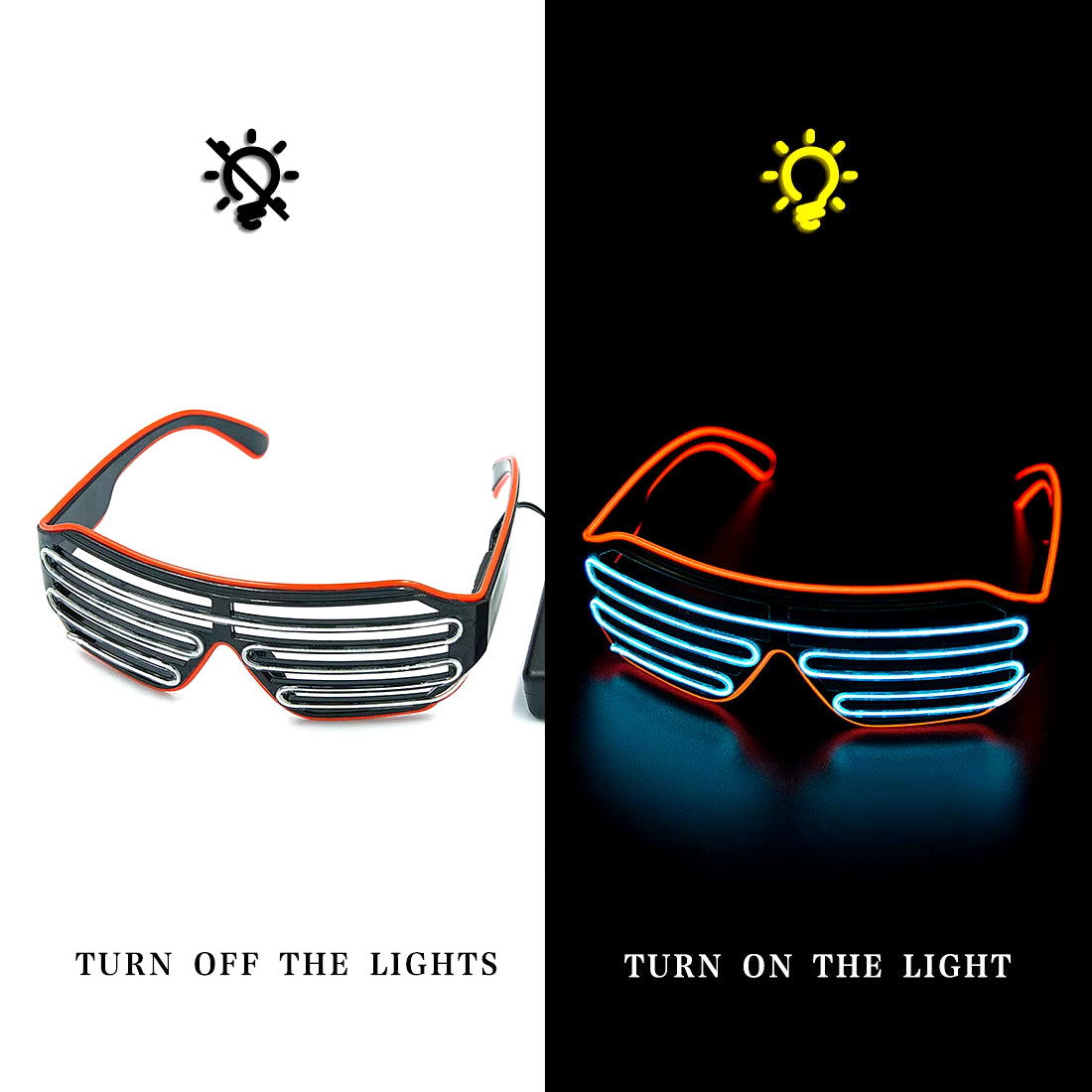 Glowing Glasses LED Gafas Luminous Bril Neon Christmas Glow Sunglasses Flashing Light Glass for Party Supplies Prop Costumes New